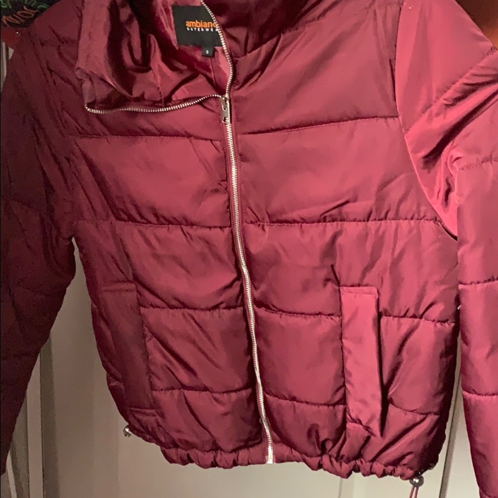 Burgundy Puffer Jacket